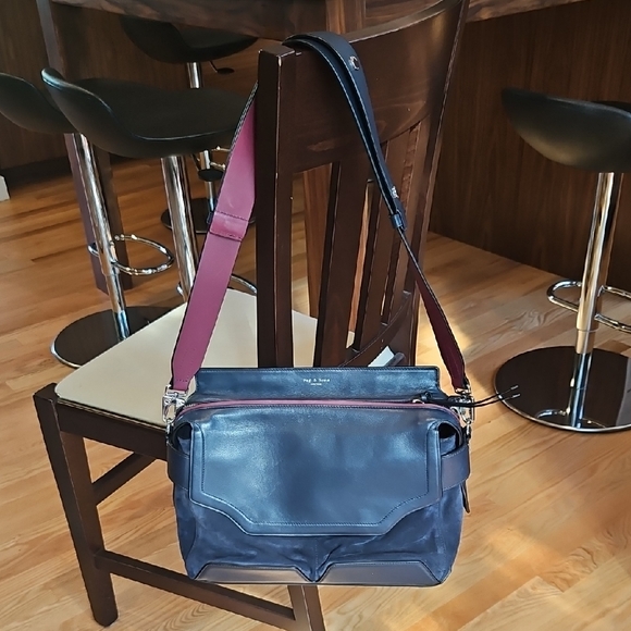 rag & bone Handbags - Rag & Bone Navy and Burgundy Shoulder Bag